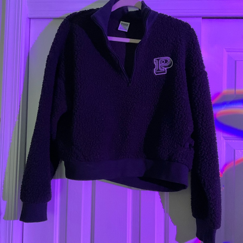 PINK Victoria's Secret Black Fleece Pullover
